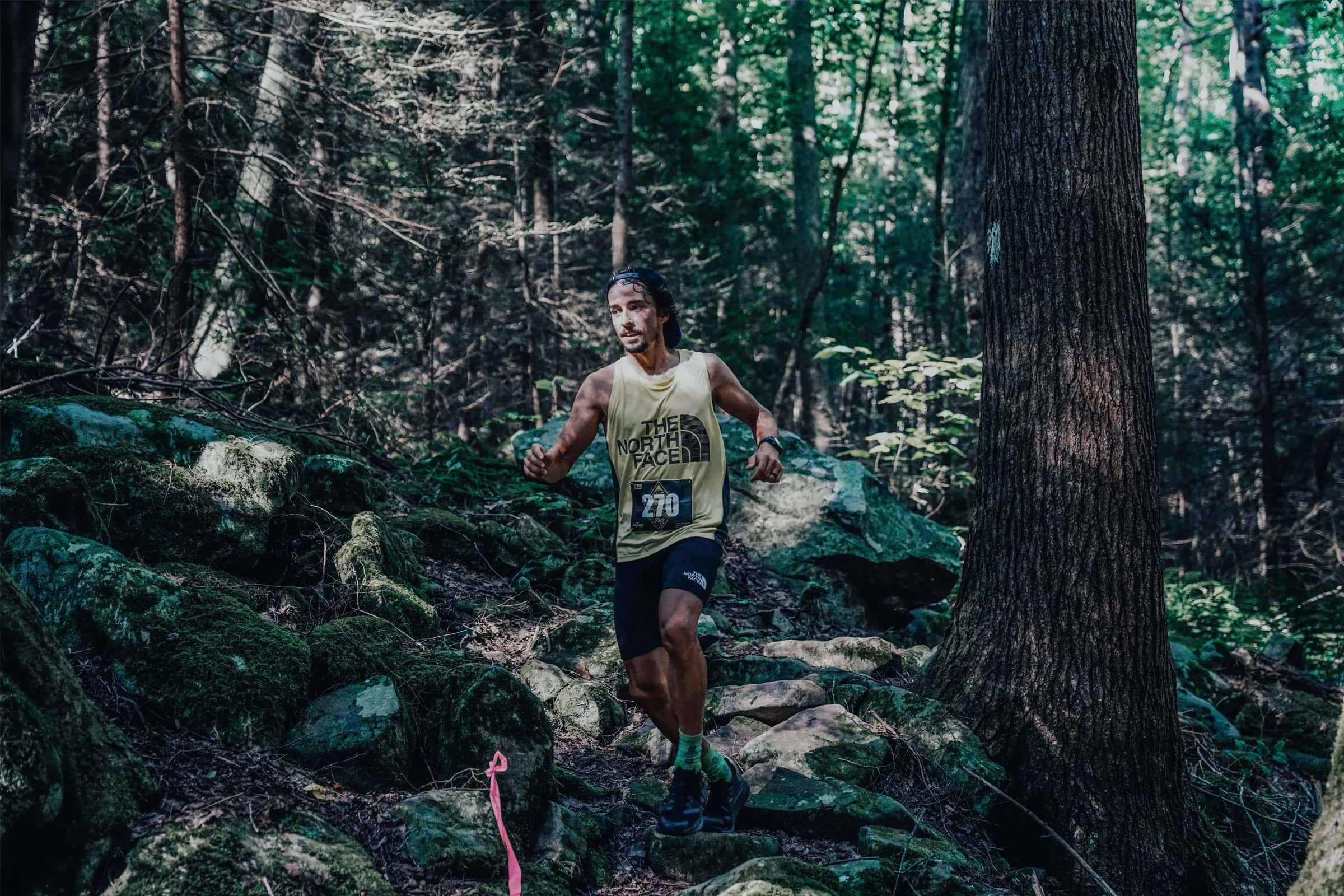 A trail runner on the River Gorge course (photo by Seth)